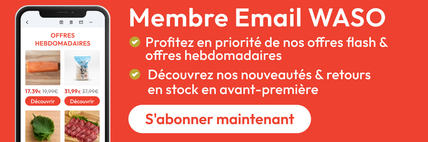 Inscrivez-vous à la newsletter WASO ! Offres exclusives et promotions envoyées chaque semaine