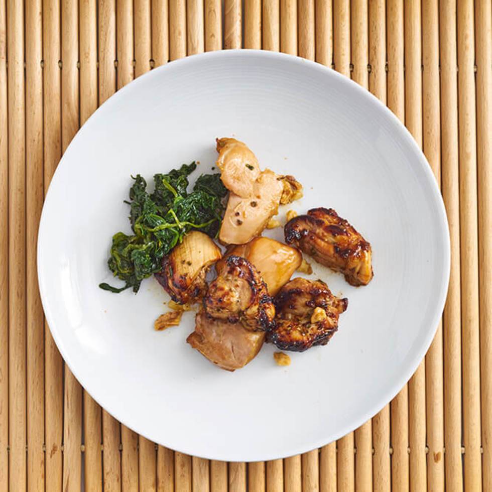 Sansho Pepper and Herb Chicken/ 鶏もも肉の山椒ハーブ焼き