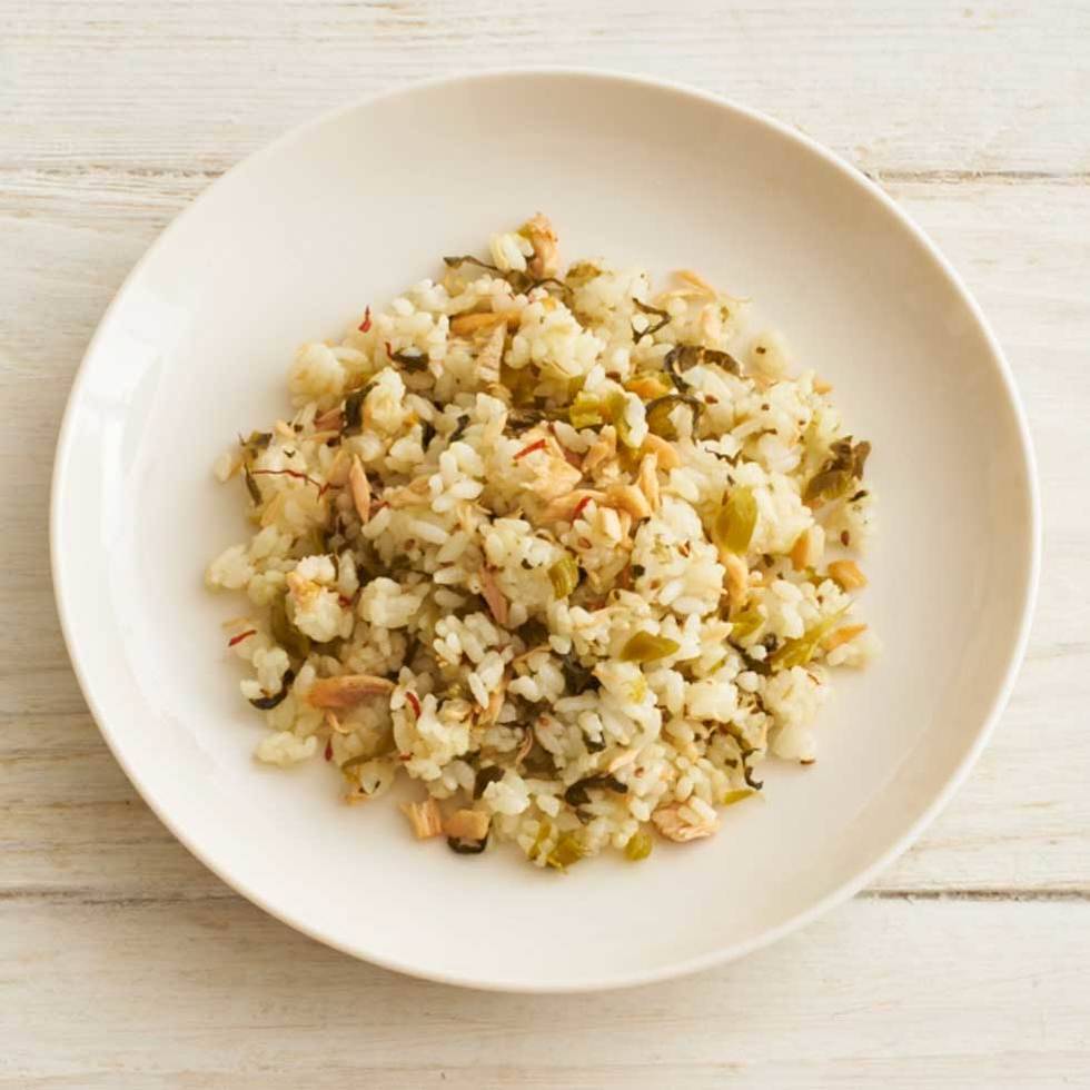 Salmon and Mustard Leaf Rice (GF)