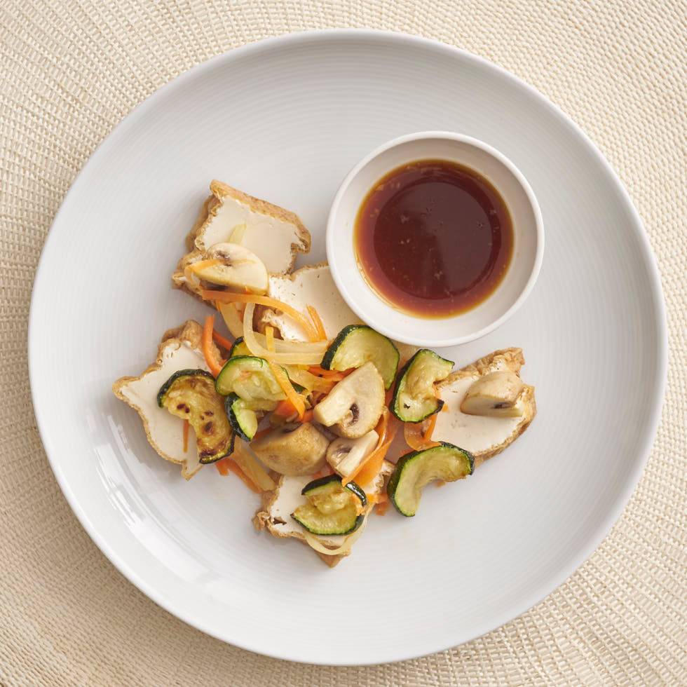 Tofu with Hokkaido Genghis Khan Sauce (Sweet Soy Sauce)/ 厚揚げ豆腐のジンギスカンソース