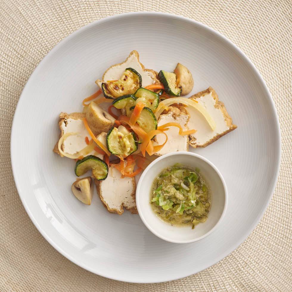 Tofu with Salt Lemon Sauce/ 厚揚げ豆腐のねぎ塩だれ