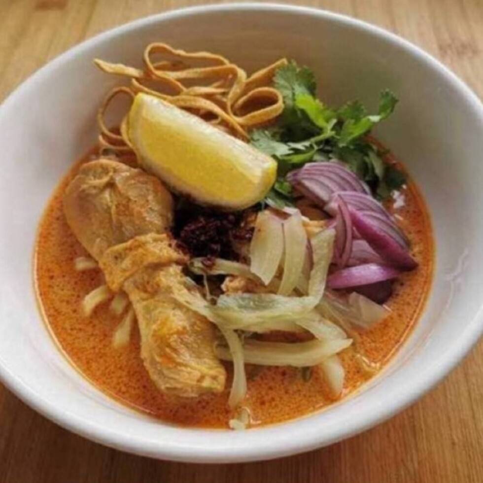 Northern Thai Coconut Curry Noodle Soup - Khao Soi from All Bowls - Cooked by Anusara อนุสรา - Halal