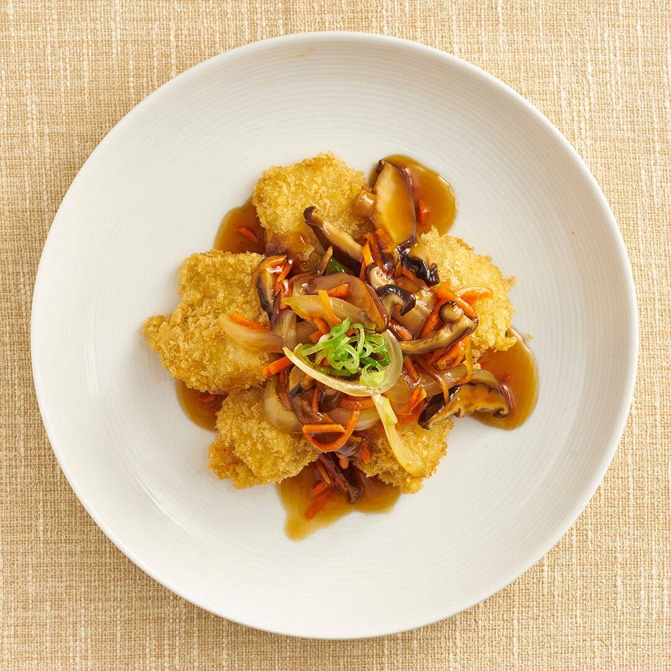 Fish in Yuzu Dashi Sauce/ 白身魚の柚子胡椒野菜あんかけ