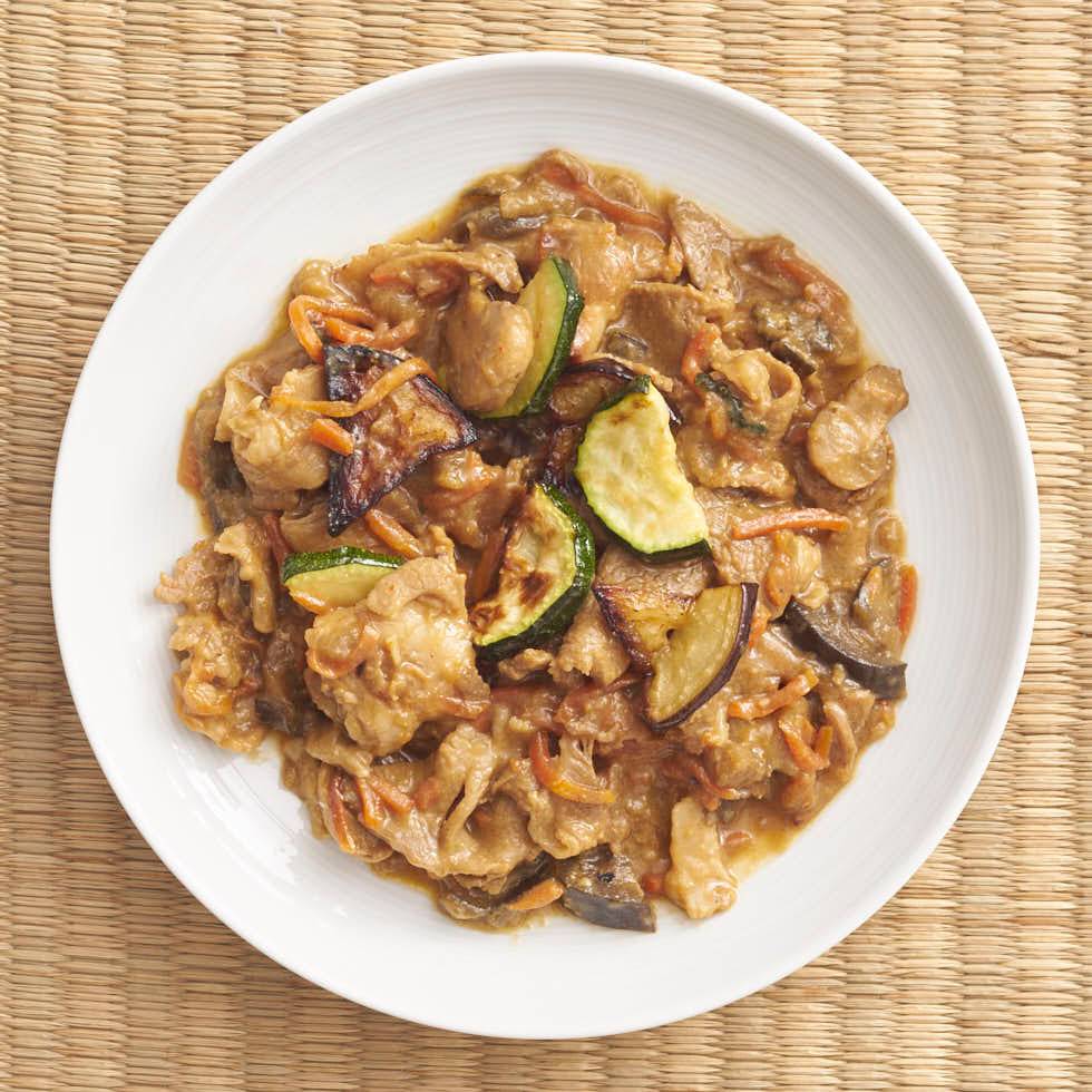 Yuzu Miso Pork/ 薄切り豚肉のゆず胡椒味噌炒め