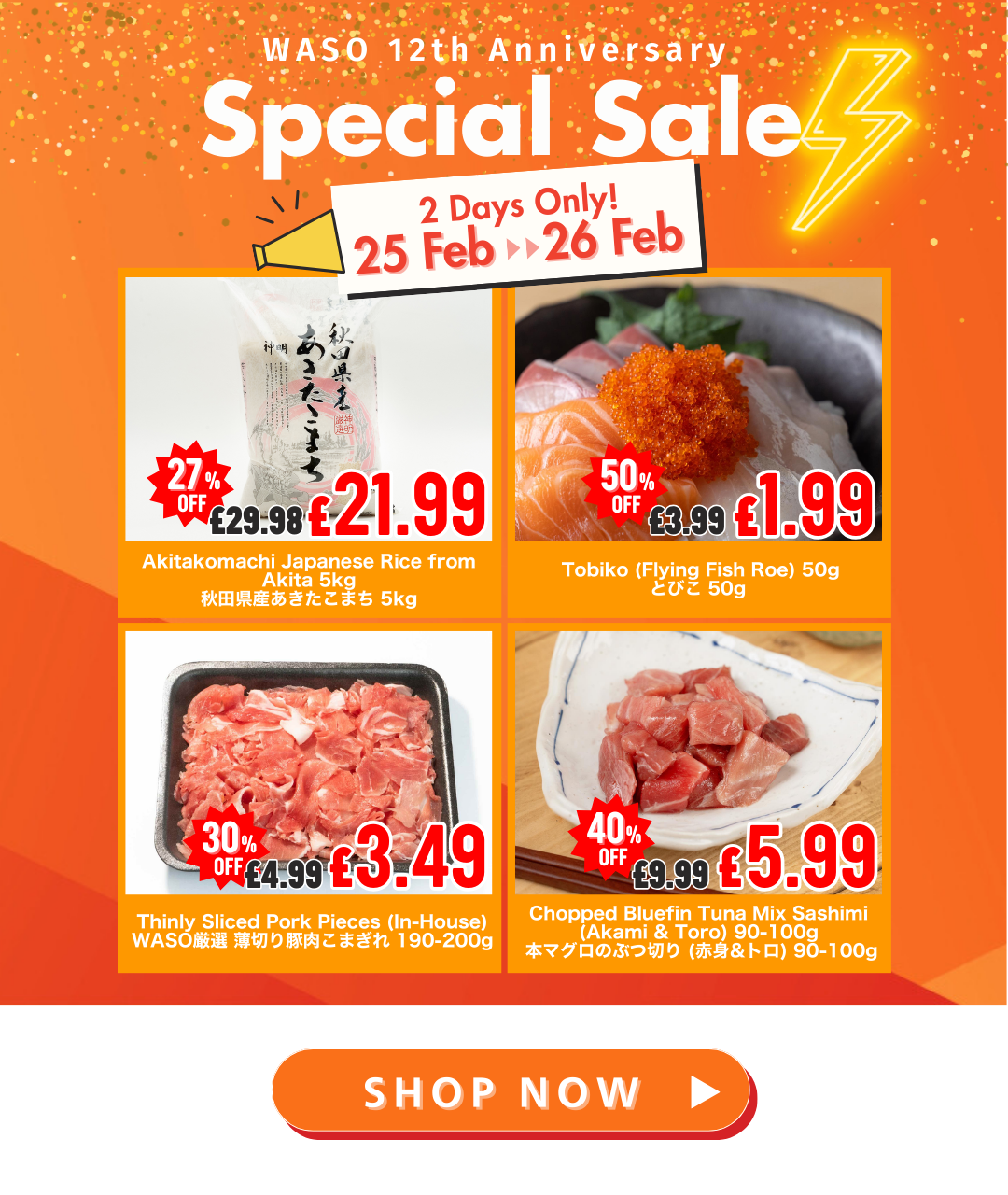 12th Anniversary Special Sale