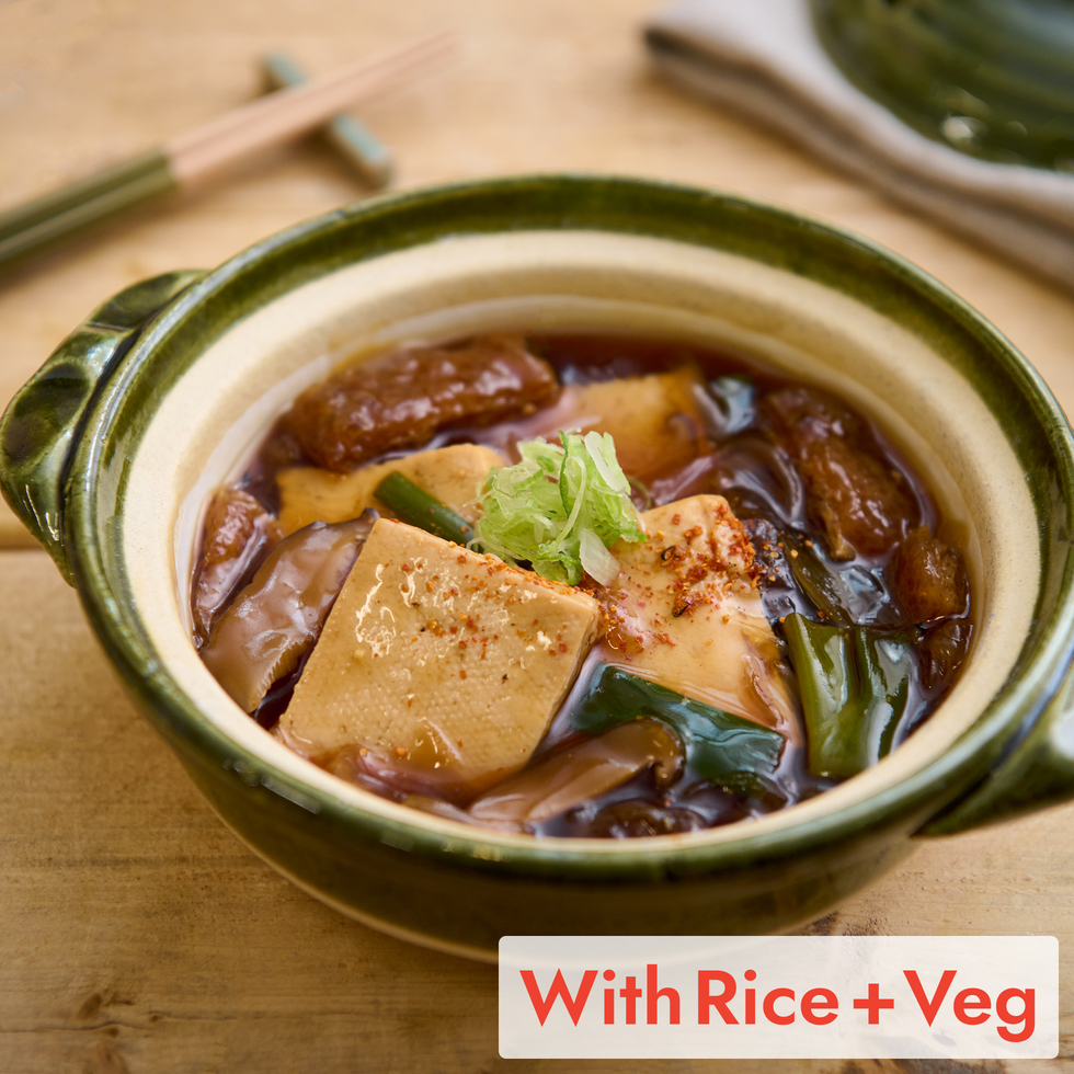 壽喜燒風煮豆腐（附白飯、蔬菜、醃菜）