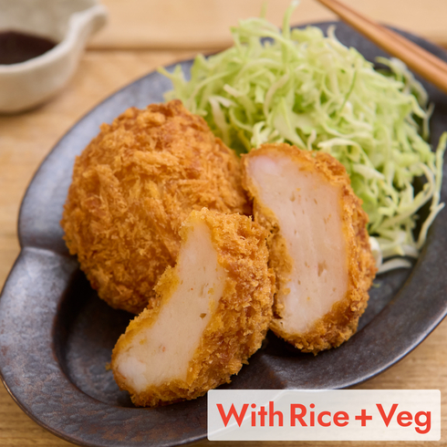 Handmade Prawn Katsu 2pcs (+Rice & Veg)