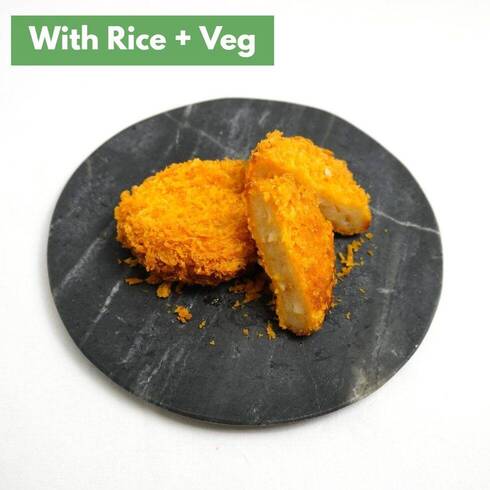 Handmade Prawn Katsu 2pcs (+Rice & Veg)