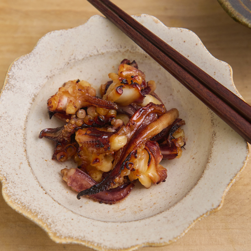 Grilled Squid Tentacles with Shichimi Sauce 60-65g by Nobu Sakaguchi (15 years at a Michelin star)