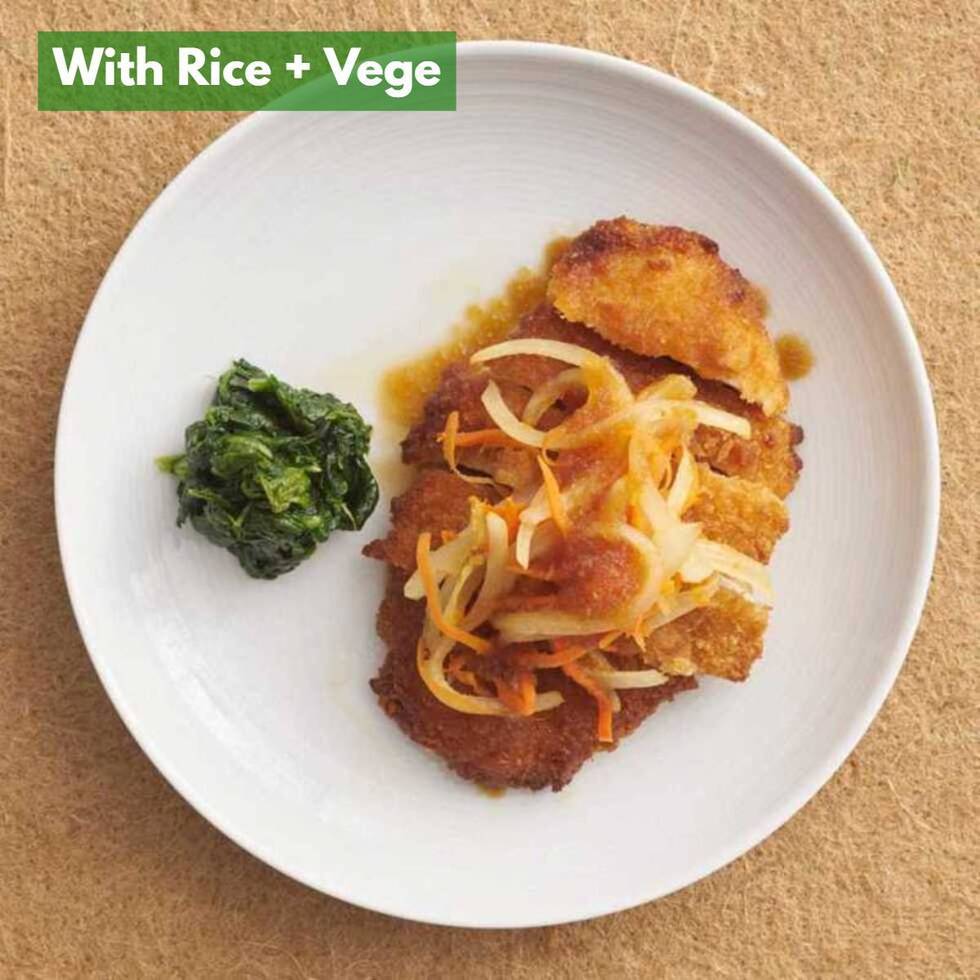 Chicken Katsu with Oroshi Sweet Soy Sauce (+3 veg and rice)