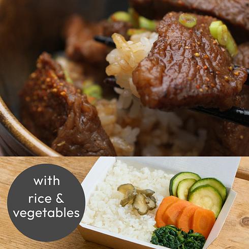 Marinated Beef Short Rib (+Rice & Veg)
