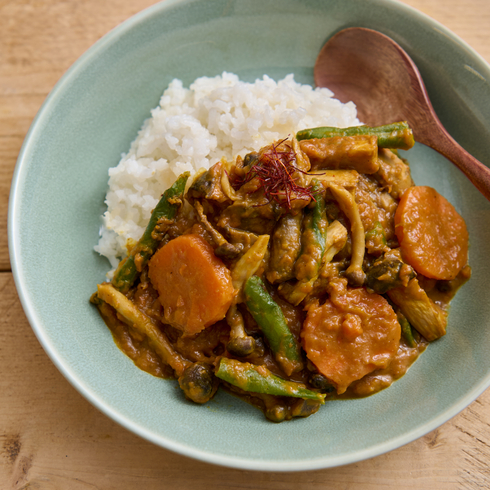 Mushroom & Veg Curry with Homemade Stock (without Rice)