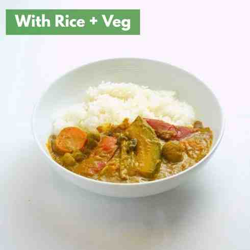 Mushroom & Veg Curry with Homemade Stock (+Rice & Veg)