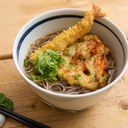 海老天と野菜かき揚げ蕎麦