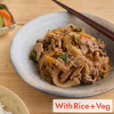 韓式芝麻香甜辣醬烤牛肉（附白飯・蔬菜・漬物）