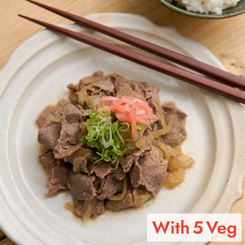 Gyu Don (Beef Bowl) 200-220g (+5 veg)