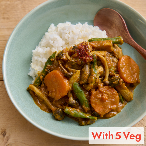 Mushroom & Veg Curry with Homemade Stock (+ 5 Veg wihtout Rice)