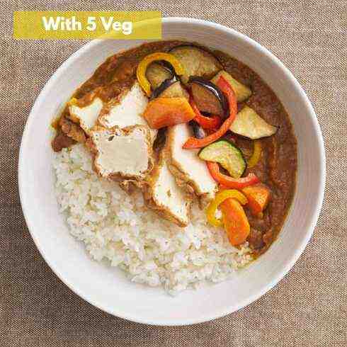 函館産昆布だしの厚揚げ豆腐カレー（お野菜5種付）