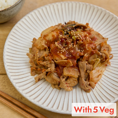 Japanese Style Pork Bibimbap Bowl (without Egg) with 5 Veg
