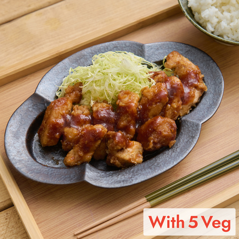 自家製ソース仕込みのロースとんてき（お野菜5種付）