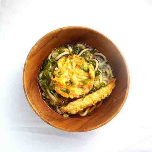海老天と野菜かき揚げうどん