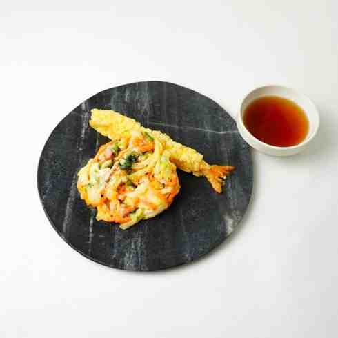 海老天と野菜かき揚げ