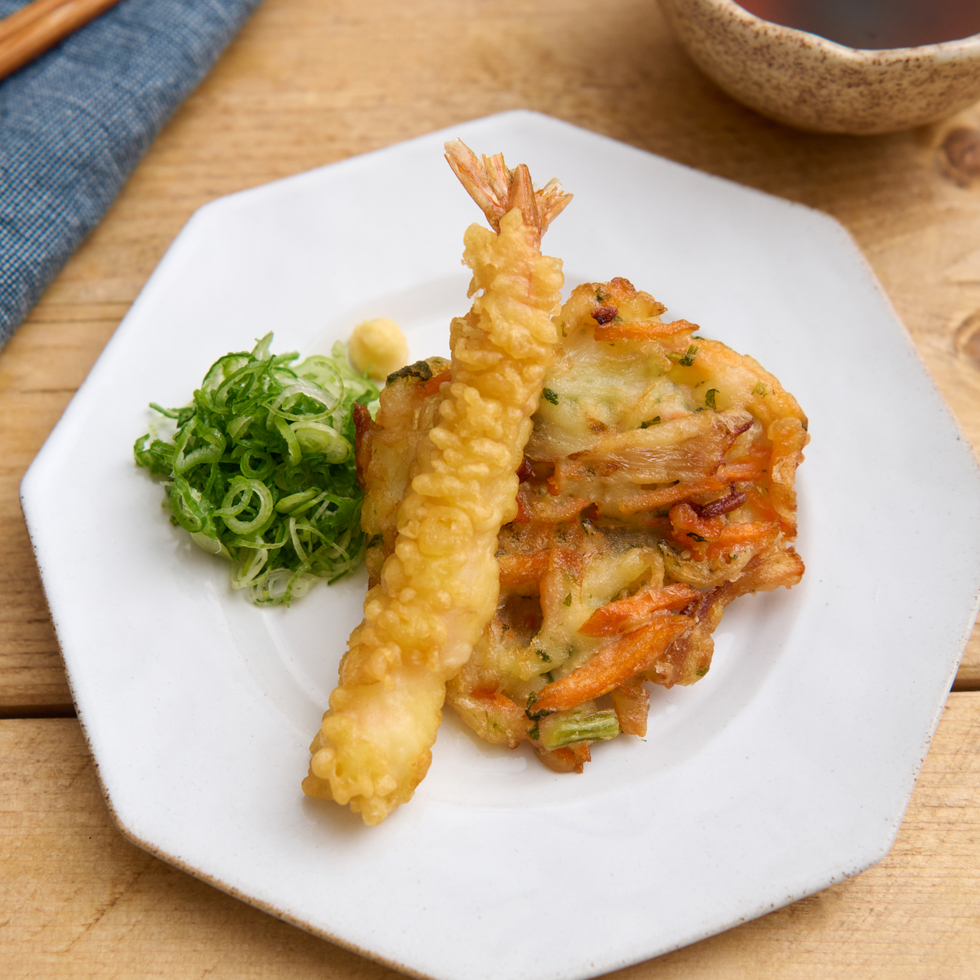 海老天と野菜かき揚げ