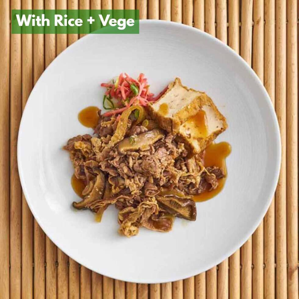 Beef Sukiyaki with Tofu (+3 veg and rice)