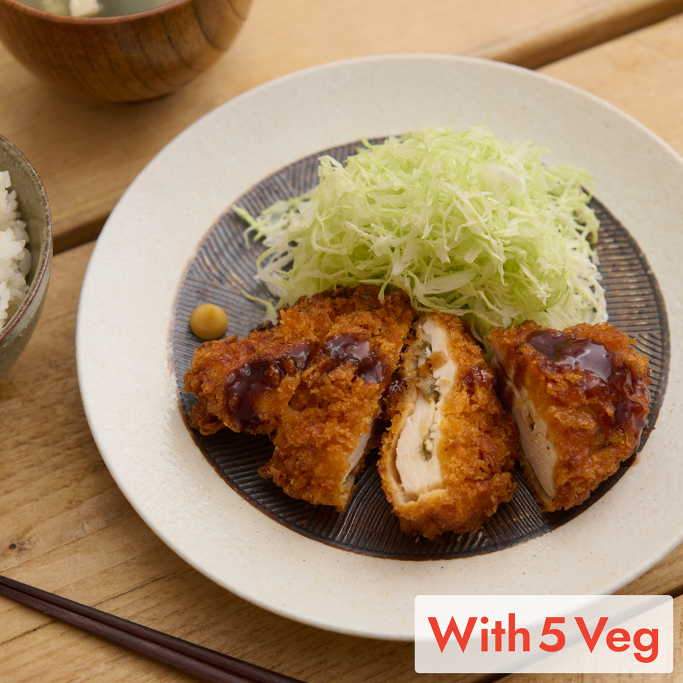 吉列紫蘇梅雞胸肉 1件 120-140克（附5種蔬菜）