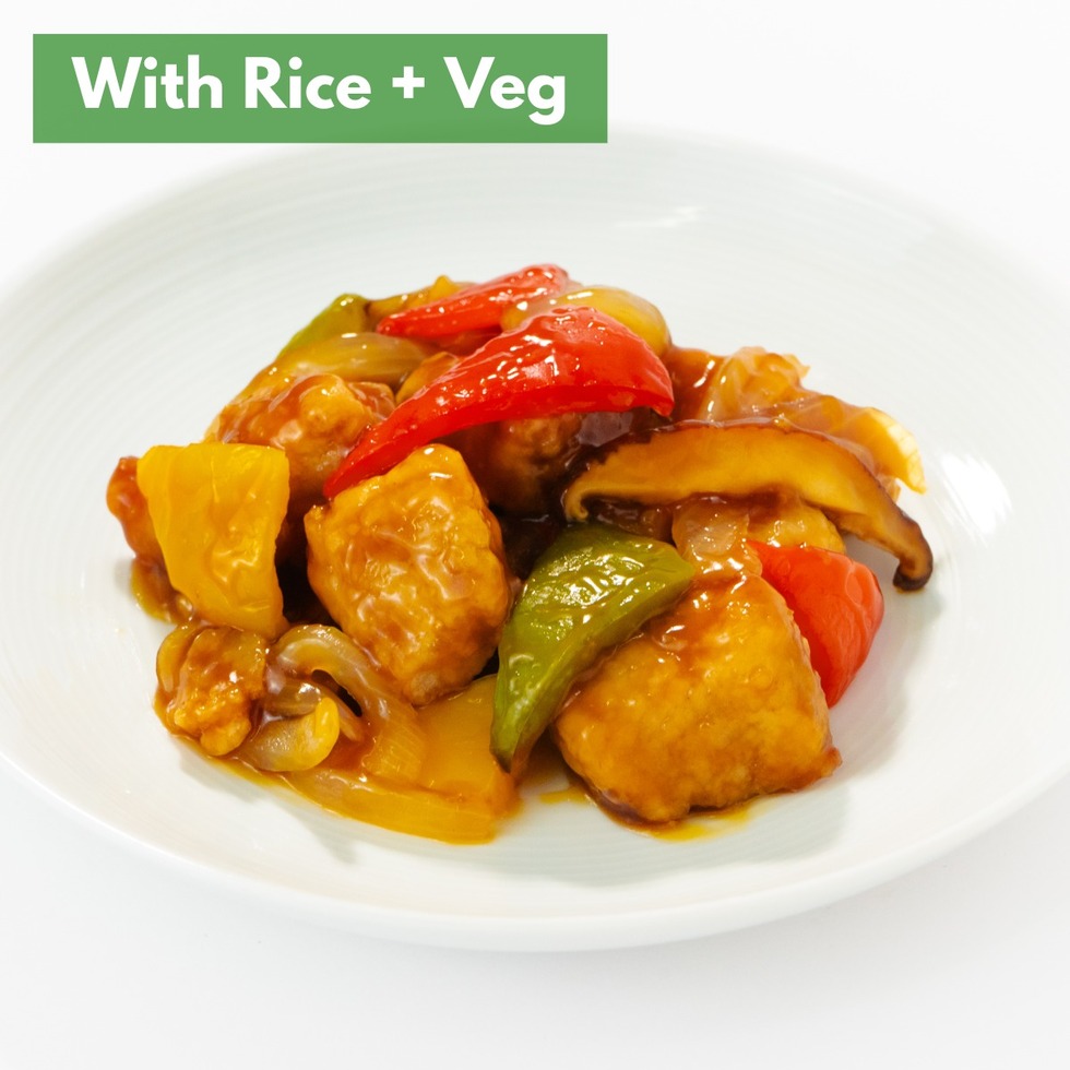 Japanese Style Sweet and Sour Pork with Black Vinegar 180-200g (+Rice & Veg) 