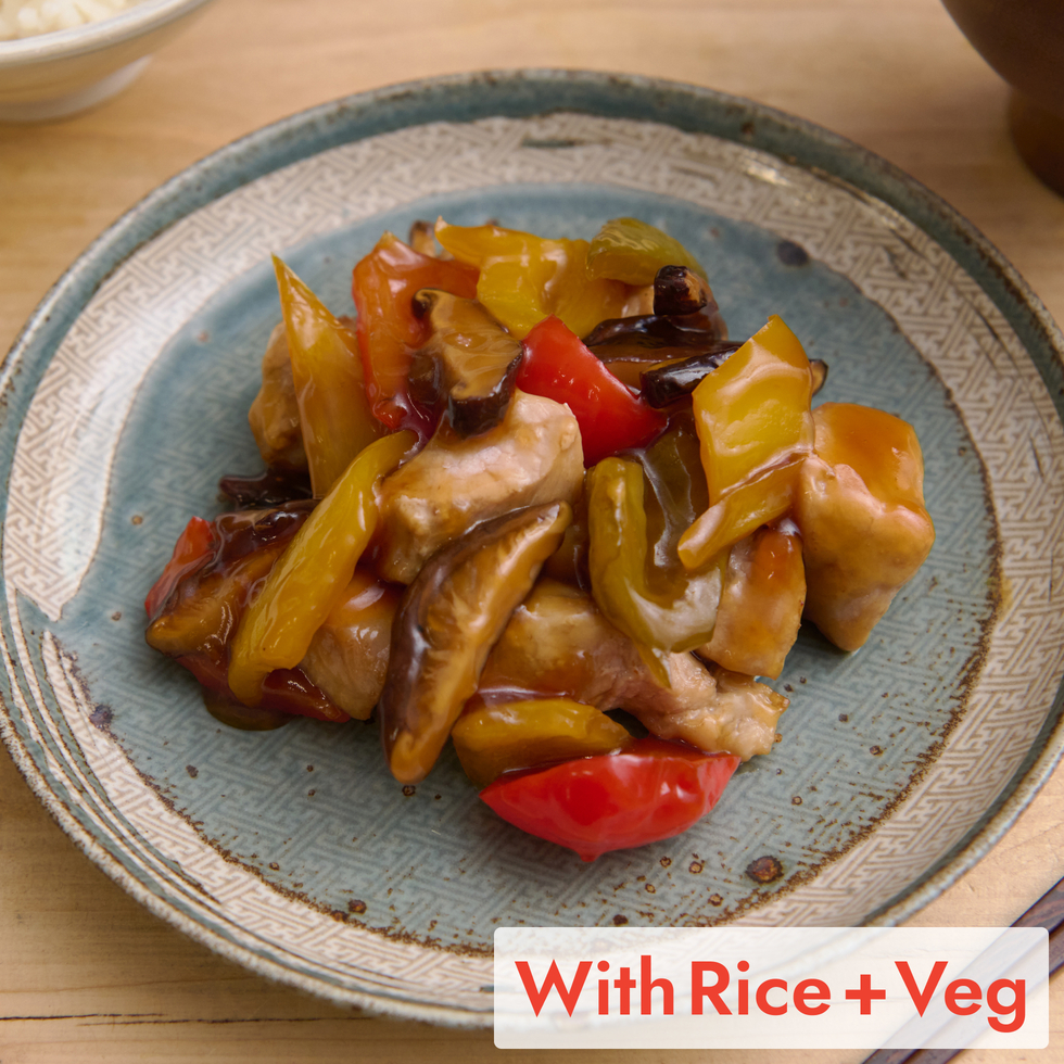 Japanese Style Sweet and Sour Pork with Black Vinegar 180-200g (+Rice & Veg) 