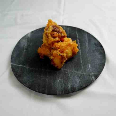 Fried Octopus Legs 50g by Nobu Sakaguchi (15 years at a Michelin star)