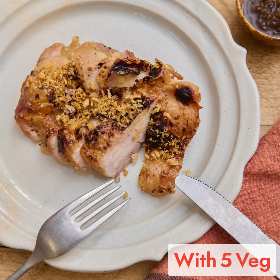 Chicken Garlic Steak  (+5 veg)