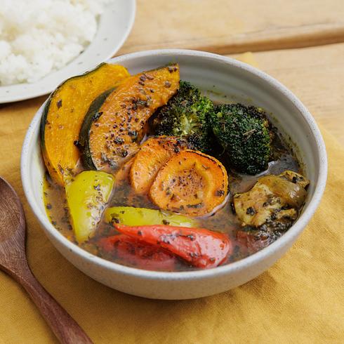 Grilled 5 Vegetables Soup Chicken Curry for a Day's Worth of Green & Yellow Vegetables (120g)