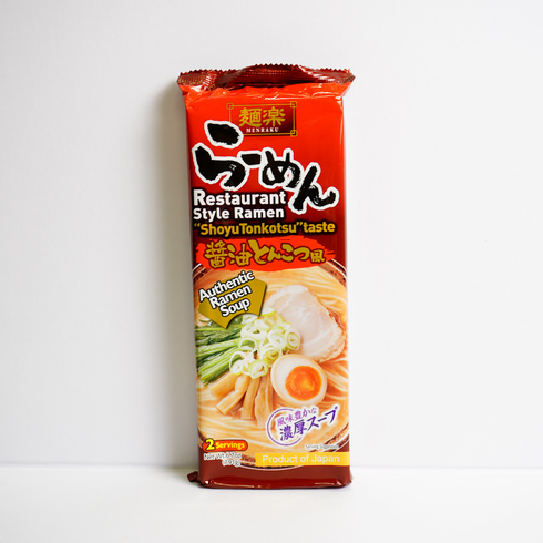 Menraku Vegetarian Soy Sauce Tonkotsu Ramen Noodles, 2 servings, 191g