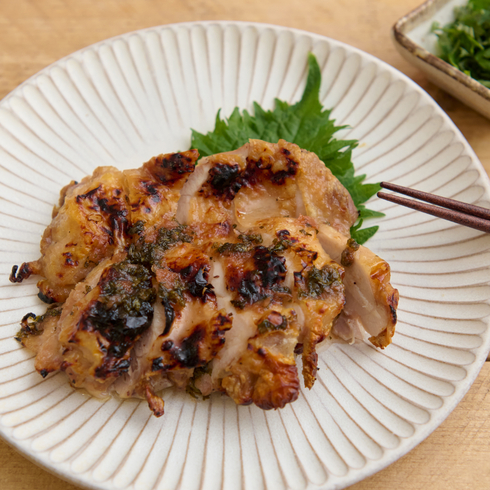 Grilled Chicken with Plum and Shiso Sauce 