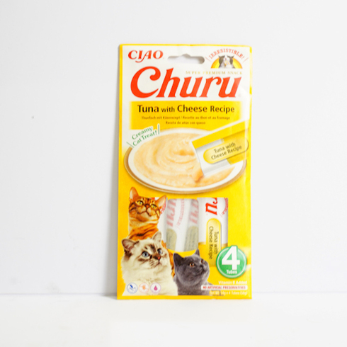 Inaba Churu Tuna & Cheese- lick-able puree treat for cats (4 x 14g) 