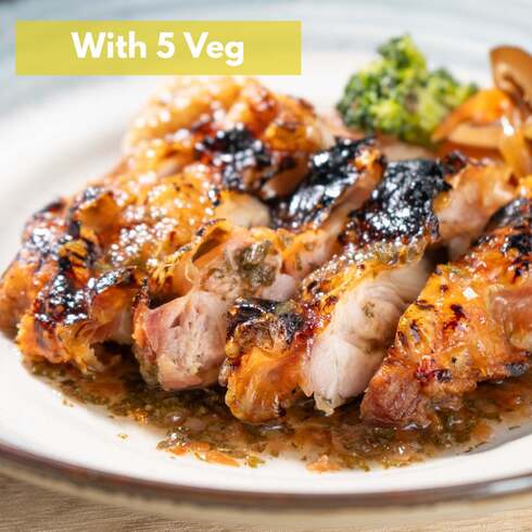 Grilled Chicken with Plum and Shiso Sauce (+5 veg) 