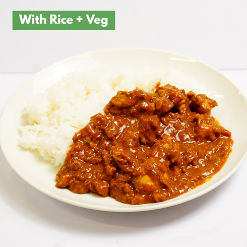 Homemade Hot and Spicy Chicken Curry (+Rice & Veg)