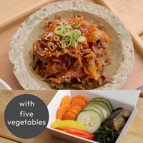 Japanese Style Beef Bibimbap Bowl (+5 veg)