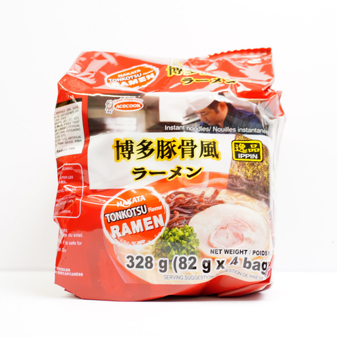 ACECOOK IPPIN INS NOODLES MULTI BAG TONKOTSU FLAVOUR 328g/4 servings