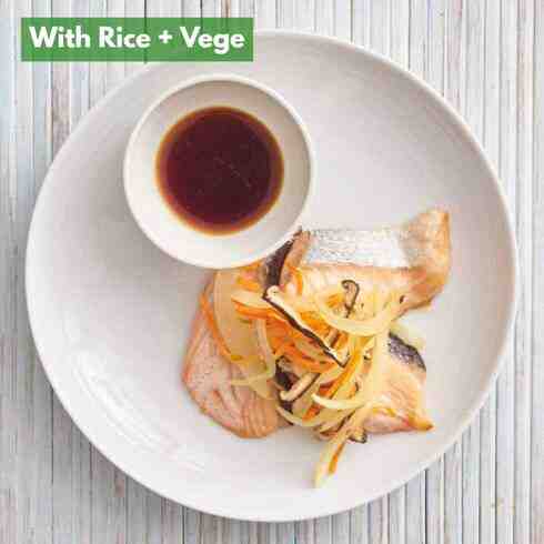 鮭の自家製ポン酢添え（ご飯・野菜・漬物付）