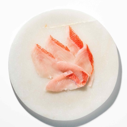 Lightly Poached Kinmedai (Alfonsino) Sashimi 6pcs/45-50g by Nobu Sakaguchi (15 years at a Michelin starred)