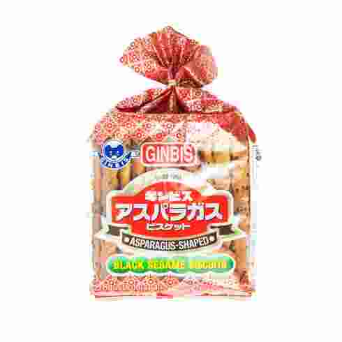 Ginbis Asparagus-Shaped Biscuits with Black Sesame 135g