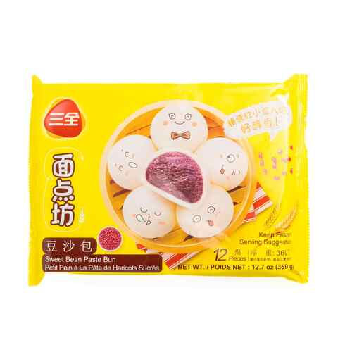 San Quan Sweet Bean Paste Bun 360g (12Pcs)