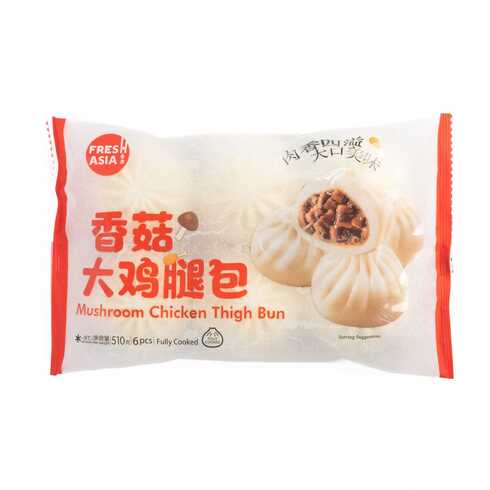 FRESHASIA Mushroom & Chicken Thigh Bun 510g (6Pcs)