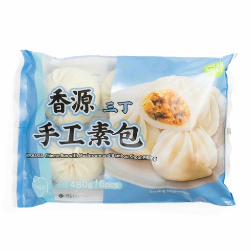 FRESHASIA Chinese Bun with Mushroom and Bamboo Shoot Filling 480g (6Pcs)