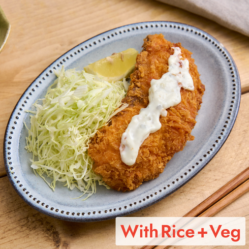  Salmon Katsu 1pc with Tartar Sauce (+Rice & Veg)