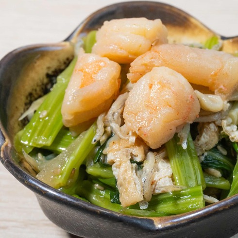 Japanese-Style Simmered Choy Sum with Young Anchovies & Prawns 100g