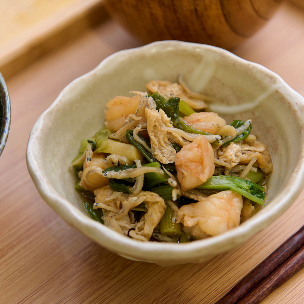 Japanese-Style Simmered Choy Sum with Young Anchovies & Prawns 100g